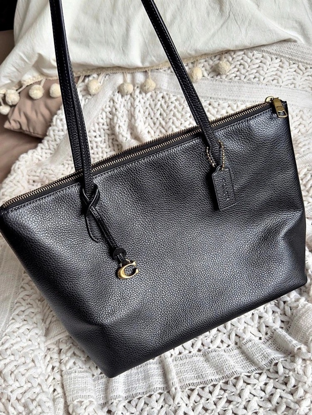 Coach Bella Small Pebble Leather Tote Bag